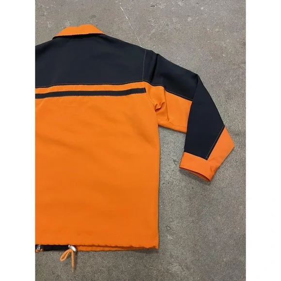 Vintage Arnold Palmer Sports 95 Jacket Mens 48 Orange Black Golf Windbreaker 90s
